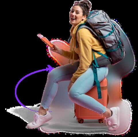 Rehberle şehri keşfeden turist